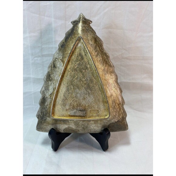 Christmas Tree Nut Dish Antique International Silver Company - Picture 4 of 5